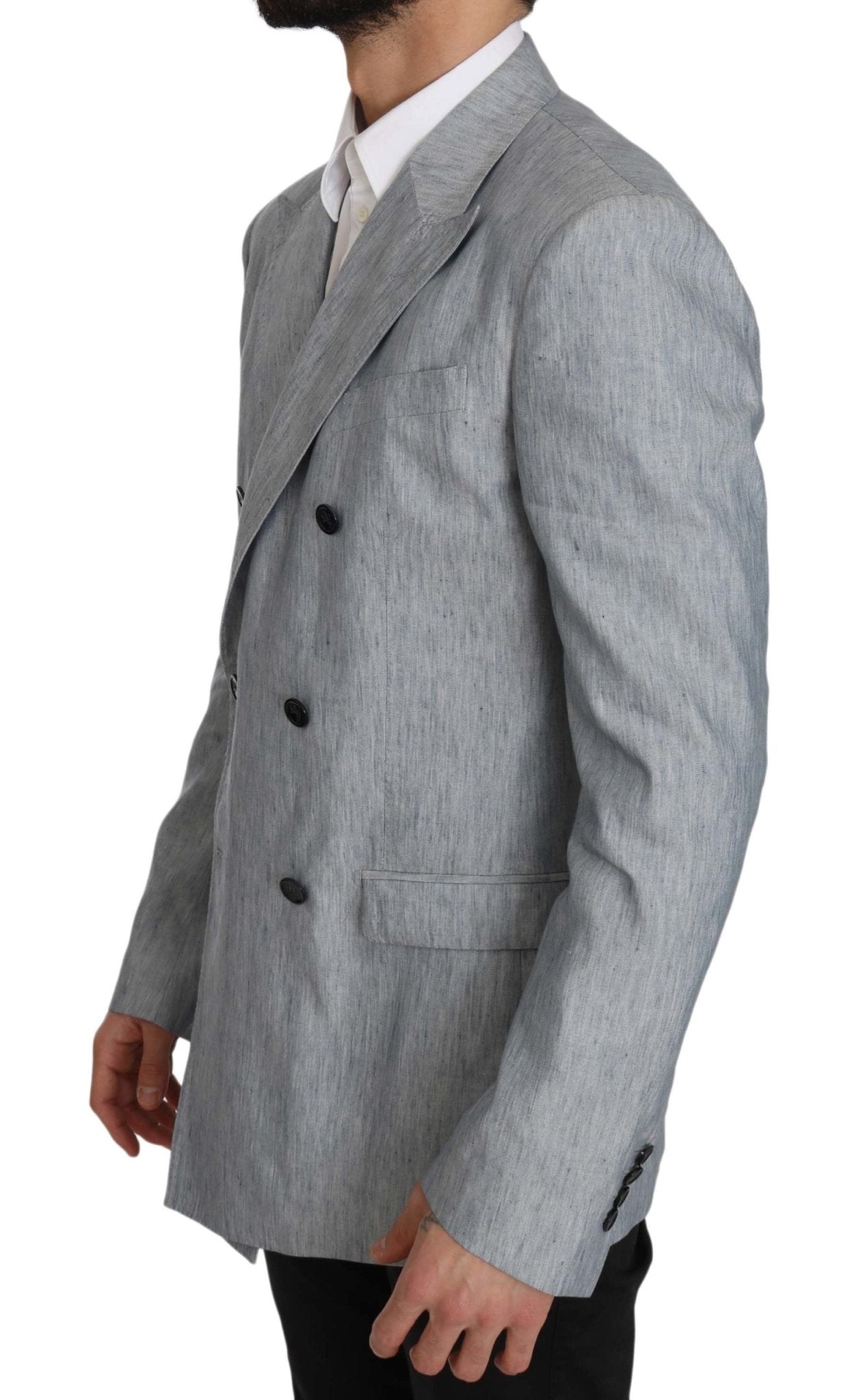 Dolce & Gabbana Elegant Light Blue Double Breasted Blazer - Sandy Store ByNet