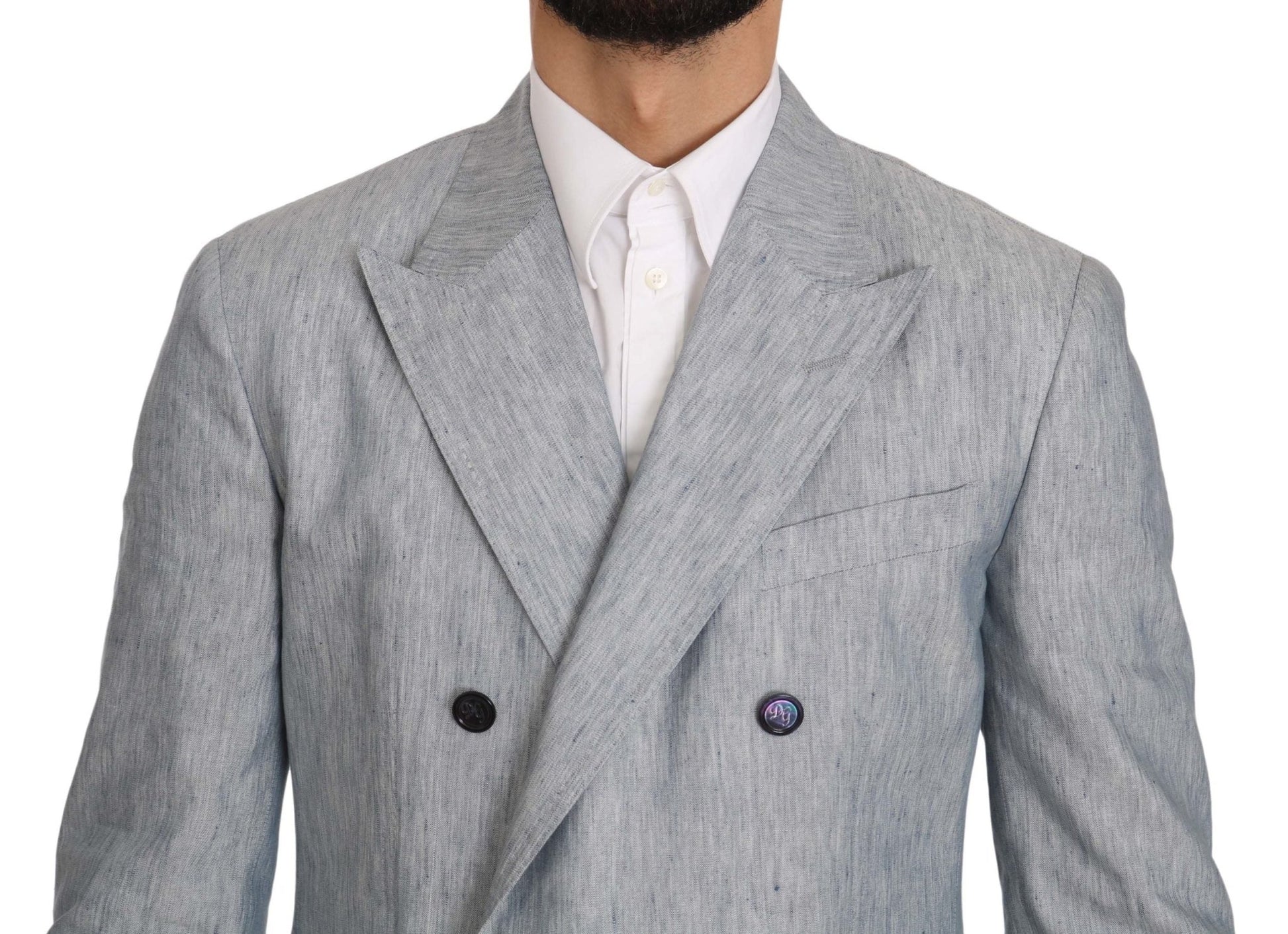 Dolce & Gabbana Elegant Light Blue Double Breasted Blazer - Sandy Store ByNet