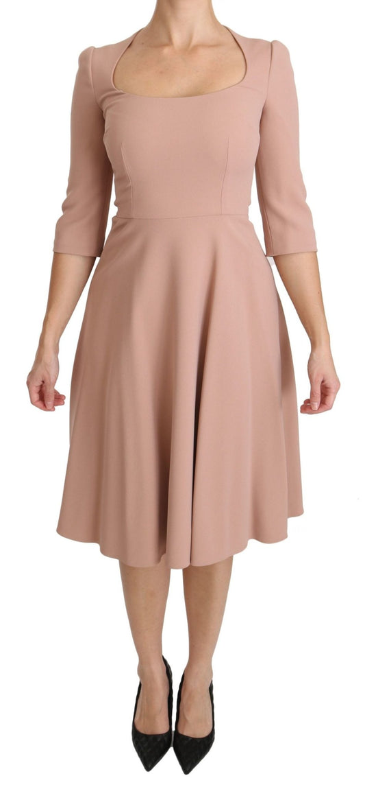 Dolce & Gabbana Elegant Light Pink A - Line Knee Length Dress - Sandy Store ByNet