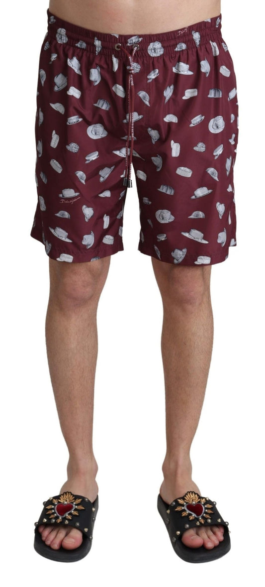 Dolce & Gabbana Elegant Maroon Beachwear Trunks - Sandy Store ByNet