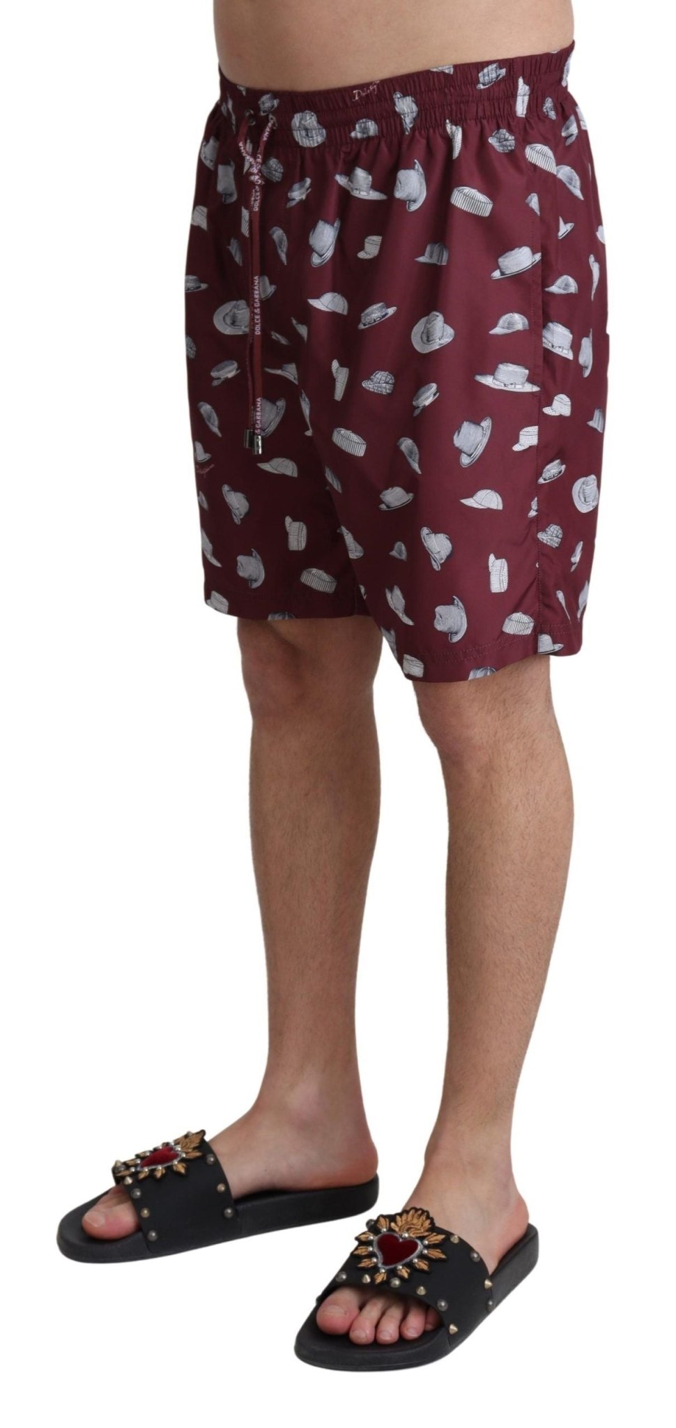 Dolce & Gabbana Elegant Maroon Beachwear Trunks - Sandy Store ByNet