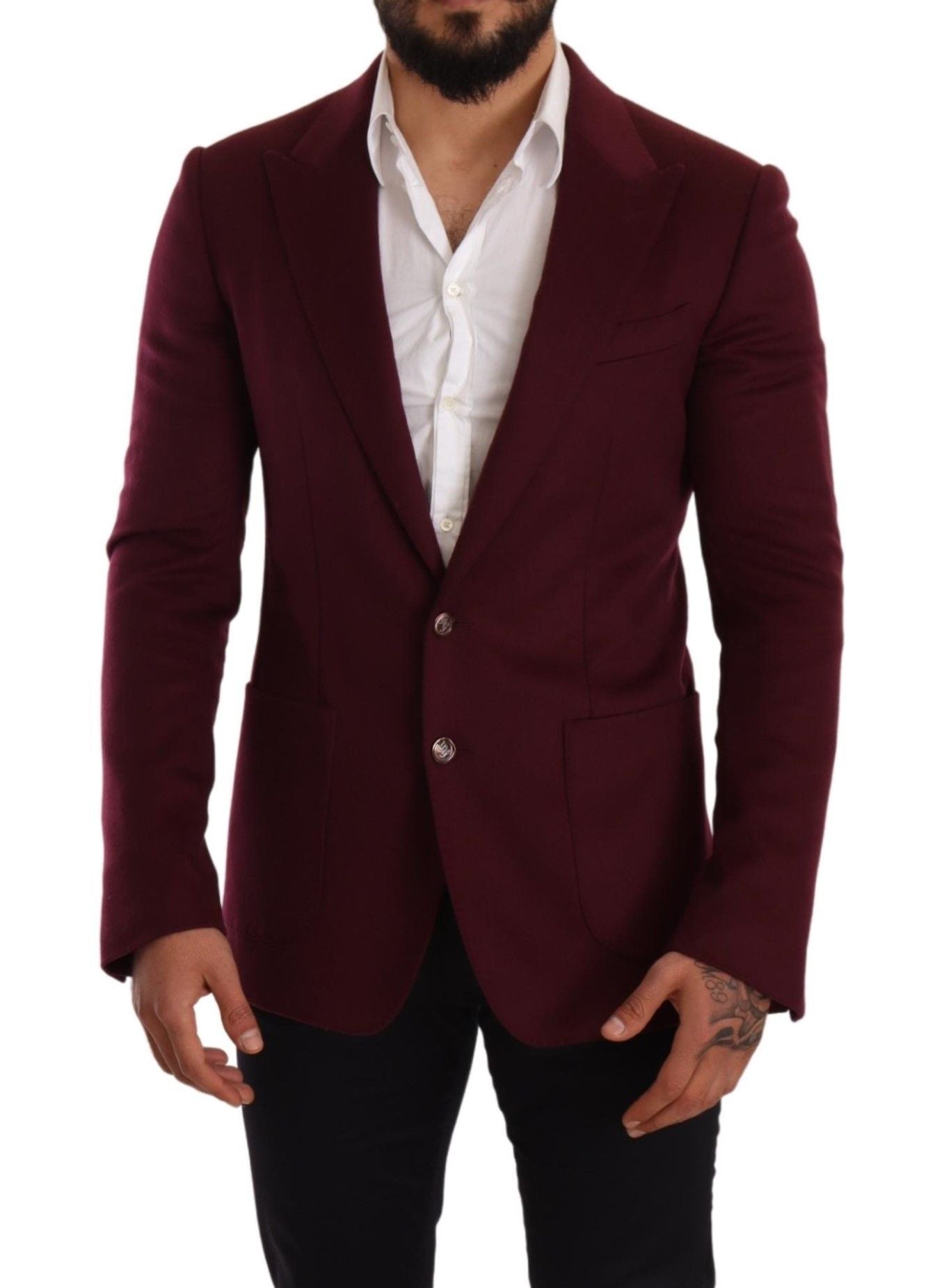 Dolce & Gabbana Elegant Maroon Bordeaux Cashmere Blazer - Sandy Store ByNet
