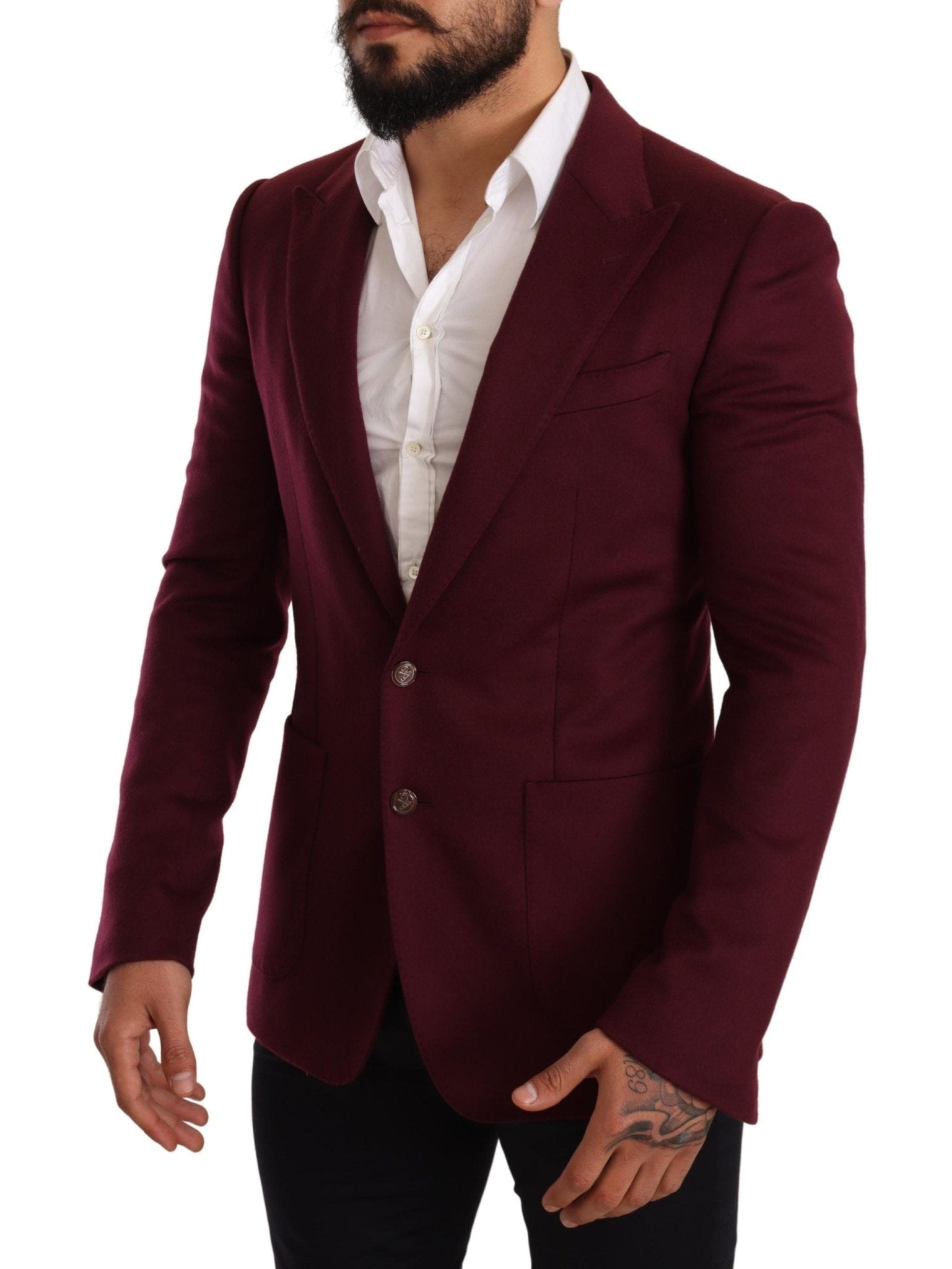 Dolce & Gabbana Elegant Maroon Bordeaux Cashmere Blazer - Sandy Store ByNet