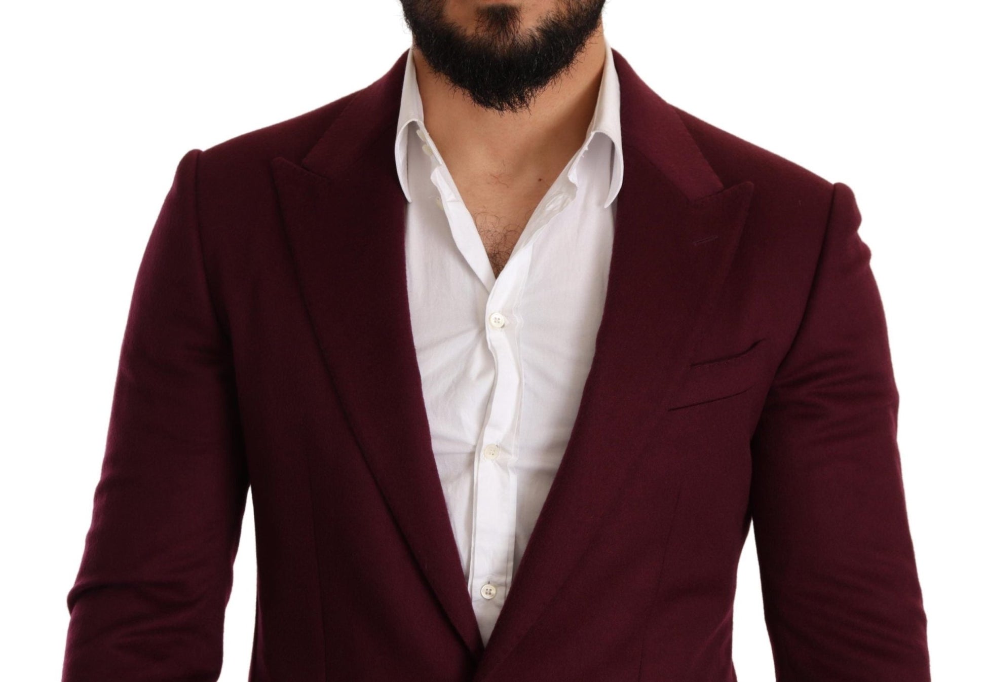 Dolce & Gabbana Elegant Maroon Bordeaux Cashmere Blazer - Sandy Store ByNet