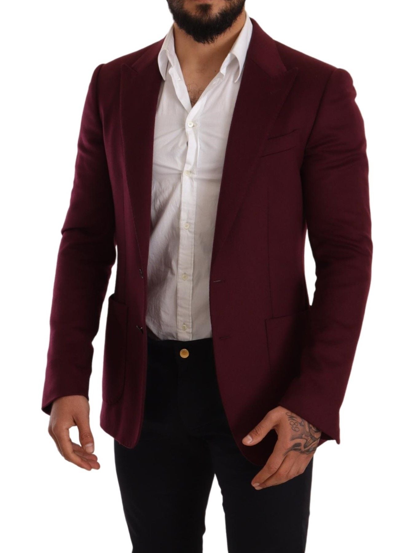 Dolce & Gabbana Elegant Maroon Bordeaux Cashmere Blazer - Sandy Store ByNet