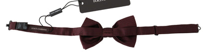 Dolce & Gabbana Elegant Maroon Silk Polka Dot Bow Tie - Sandy Store ByNet