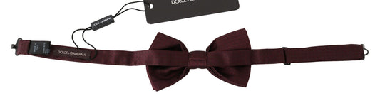 Dolce & Gabbana Elegant Maroon Silk Polka Dot Bow Tie - Sandy Store ByNet