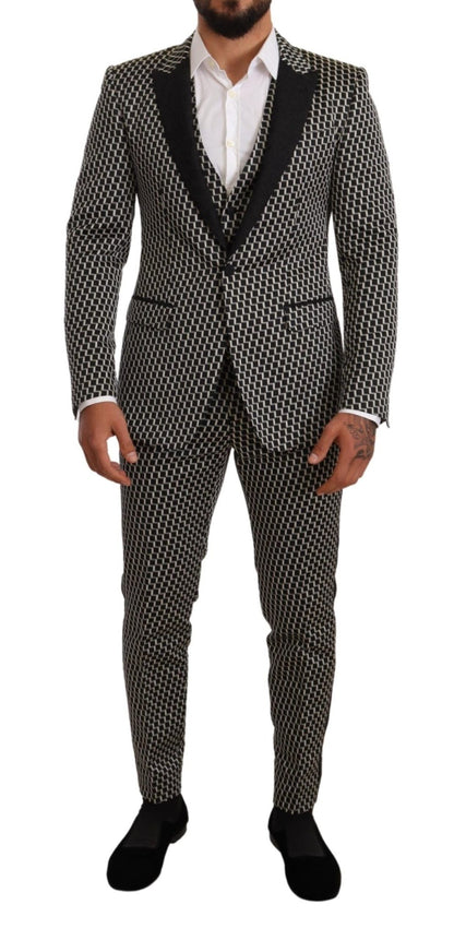 Dolce & Gabbana Elegant Martini Black Check Three - Piece Suit - Sandy Store ByNet