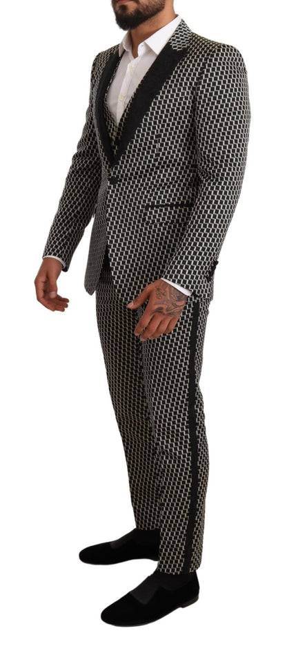 Dolce & Gabbana Elegant Martini Black Check Three - Piece Suit - Sandy Store ByNet
