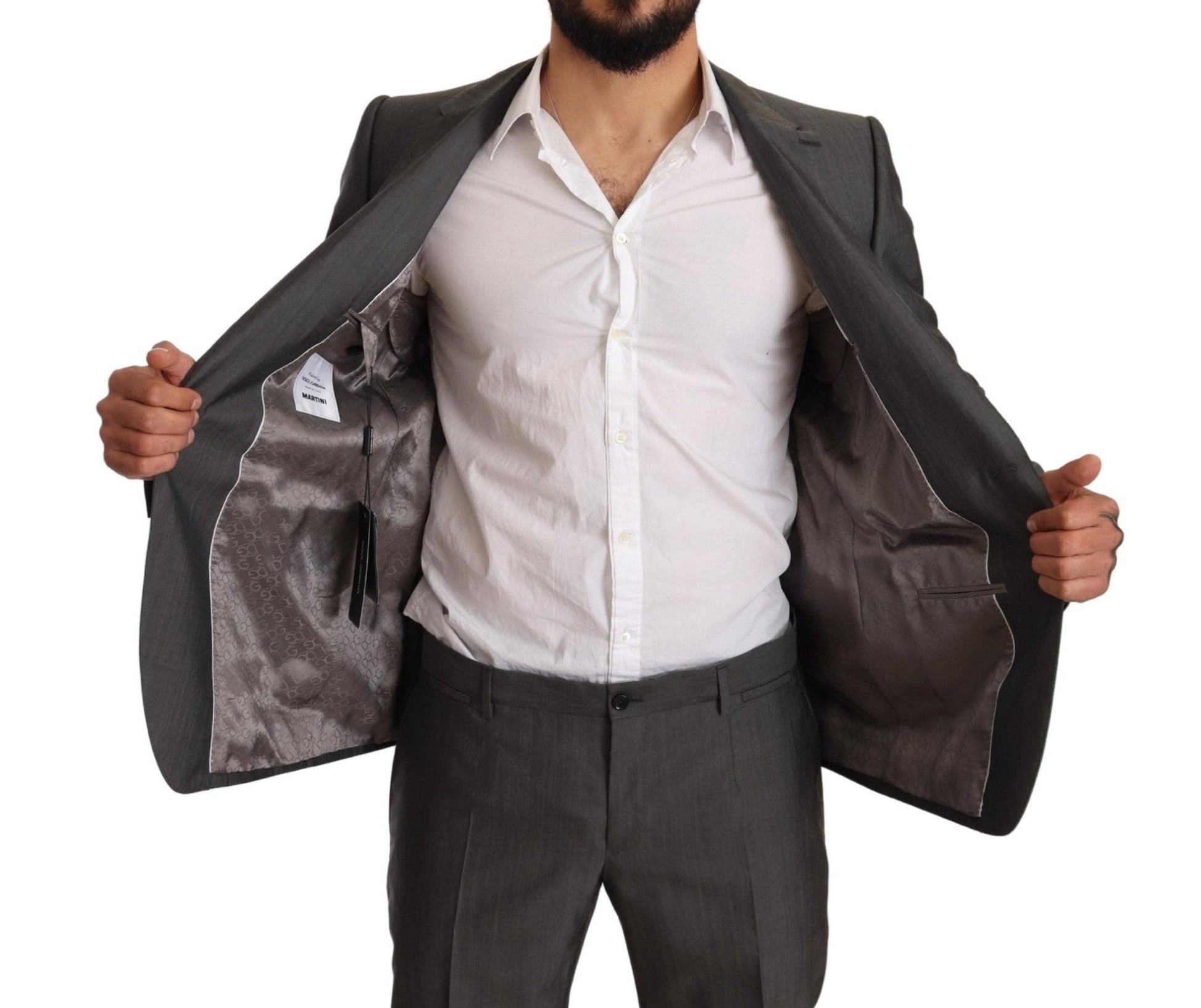 Dolce & Gabbana Elegant Martini Slim - Fit Wool Silk Suit - Sandy Store ByNet