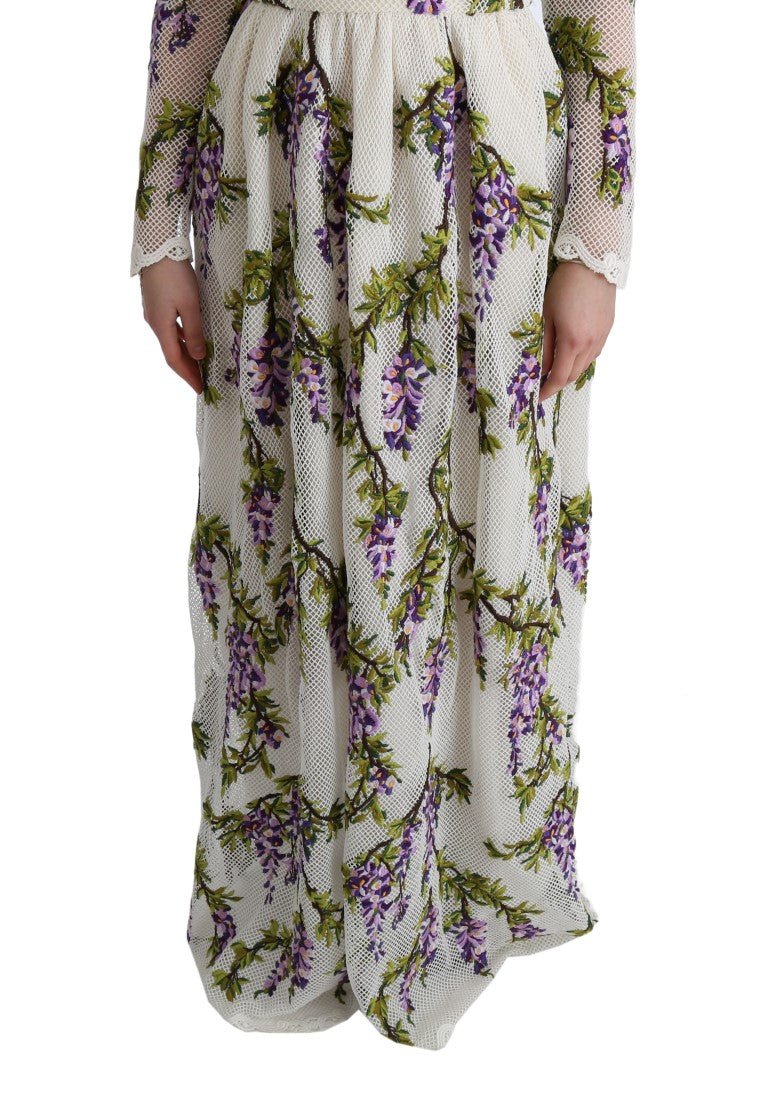 Dolce & Gabbana Elegant Maxi A - line Long Sleeve Dress - Sandy Store ByNet
