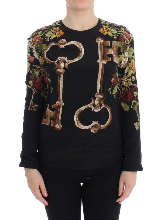 Dolce & Gabbana Elegant Medieval Print Silk Blouse - Sandy Store ByNet