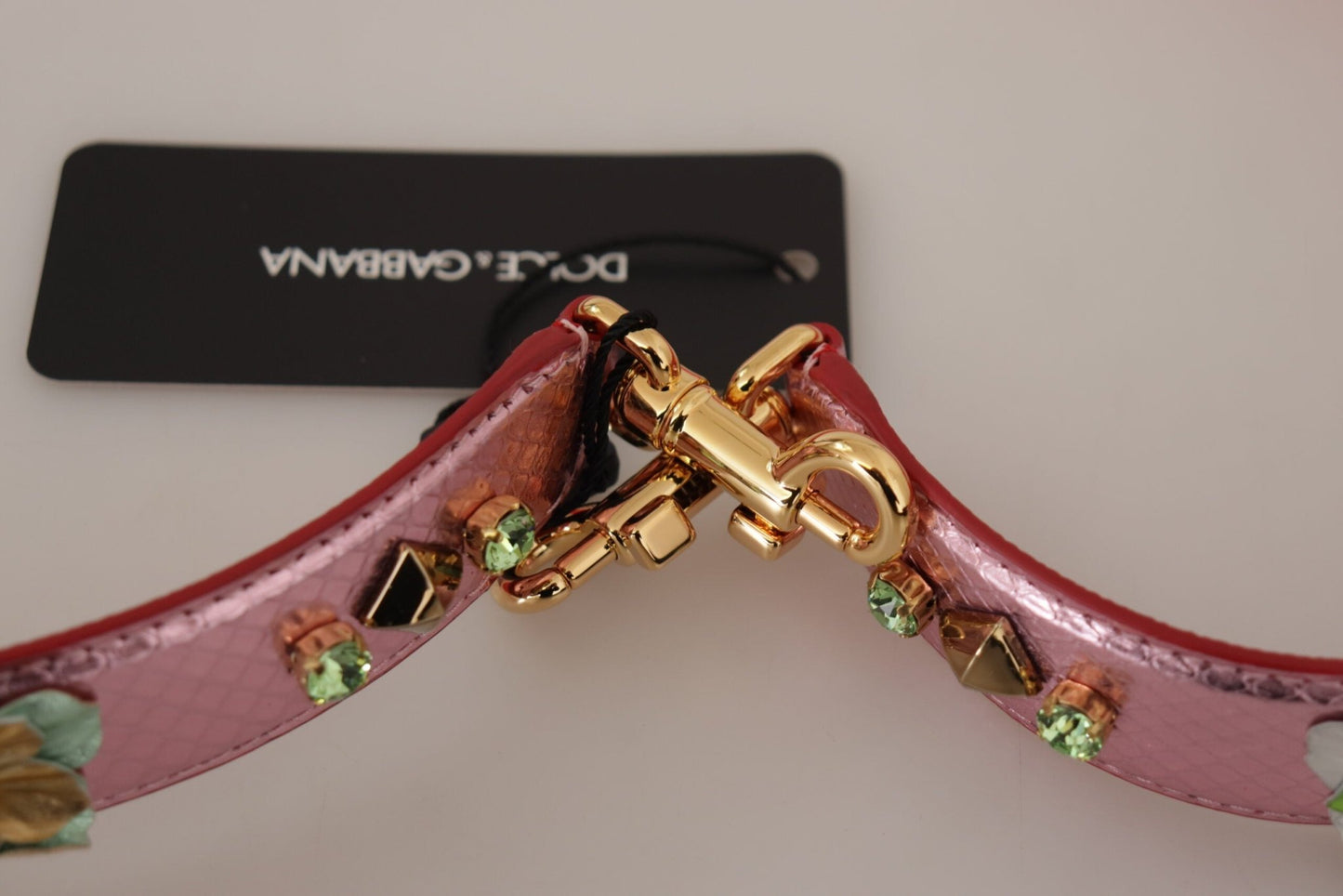 Dolce & Gabbana Elegant Metallic Pink Leather Shoulder Strap - Sandy Store ByNet