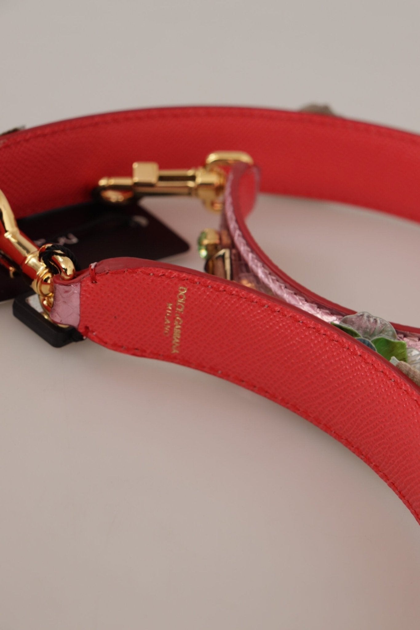 Dolce & Gabbana Elegant Metallic Pink Leather Shoulder Strap - Sandy Store ByNet