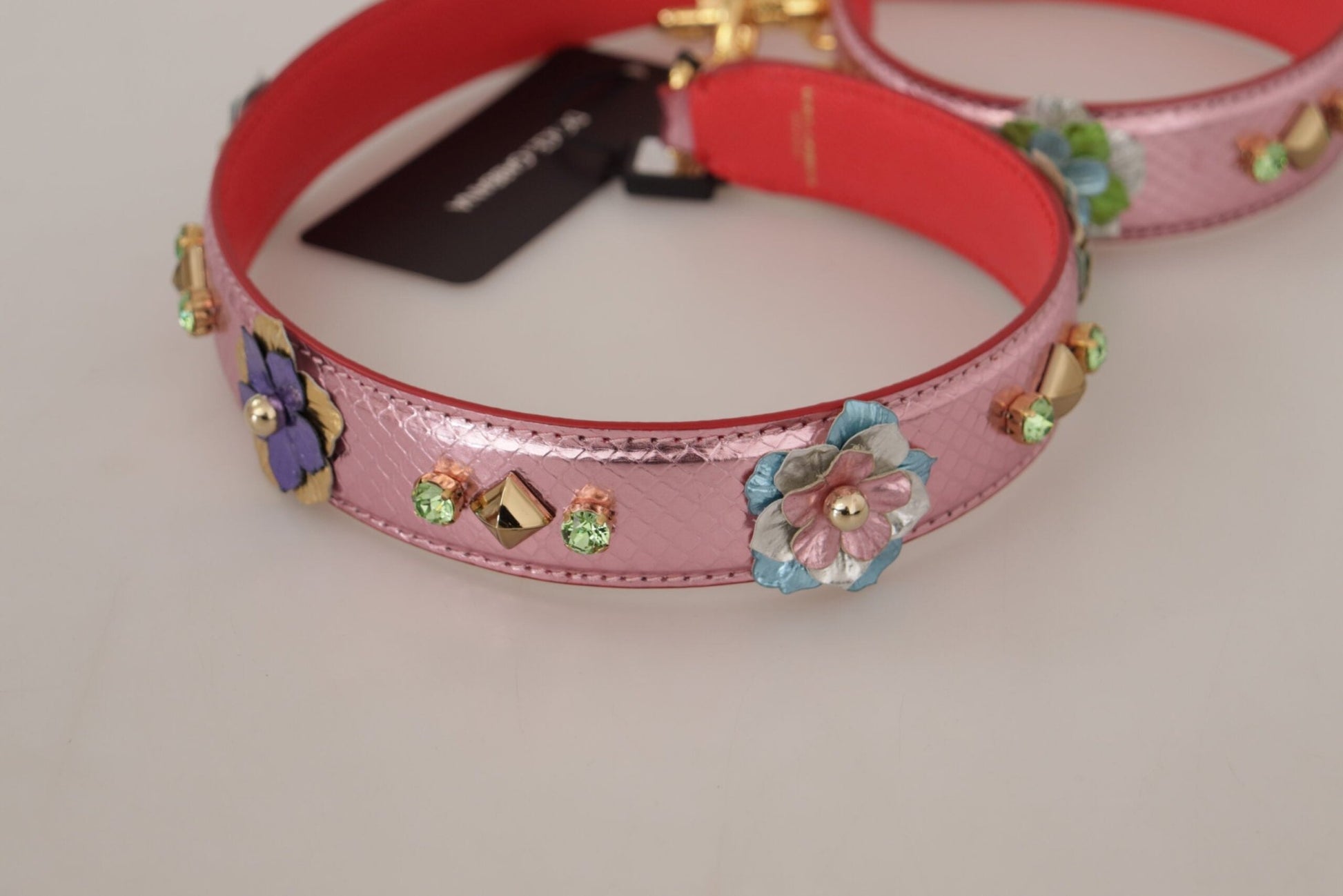 Dolce & Gabbana Elegant Metallic Pink Leather Shoulder Strap - Sandy Store ByNet