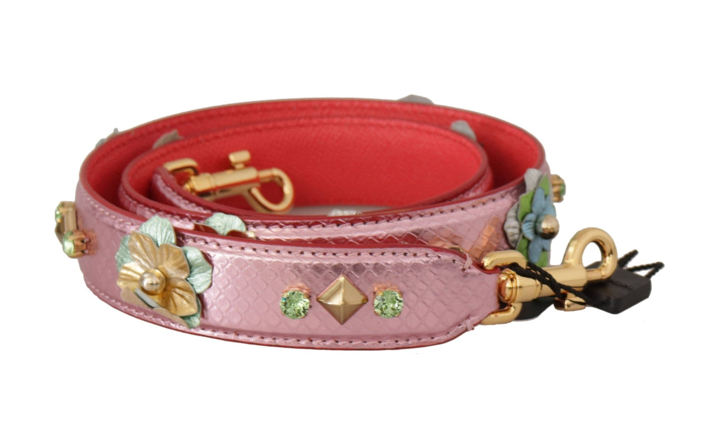 Dolce & Gabbana Elegant Metallic Pink Leather Shoulder Strap - Sandy Store ByNet