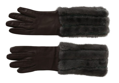 Dolce & Gabbana Elegant Mid - Arm Leather Gloves in Brown - Sandy Store ByNet