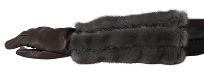 Dolce & Gabbana Elegant Mid - Arm Leather Gloves in Brown - Sandy Store ByNet