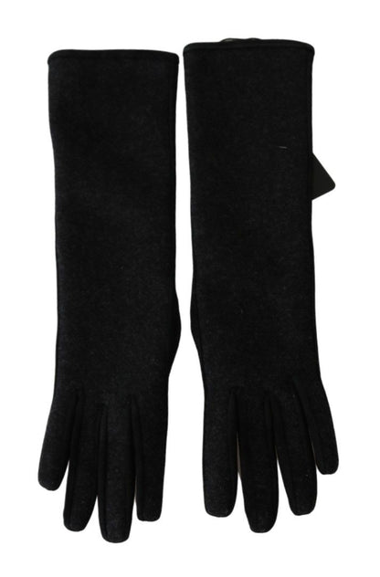 Dolce & Gabbana Elegant Mid - Length Wool Gloves in Black - Sandy Store ByNet