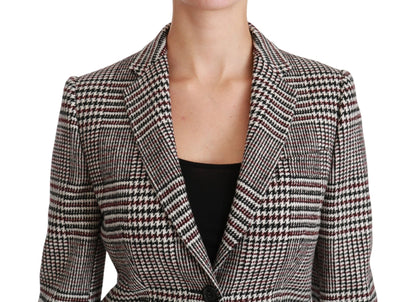 Dolce & Gabbana Elegant Multicolor Checked Knee - Length Jacket Coat - Sandy Store ByNet