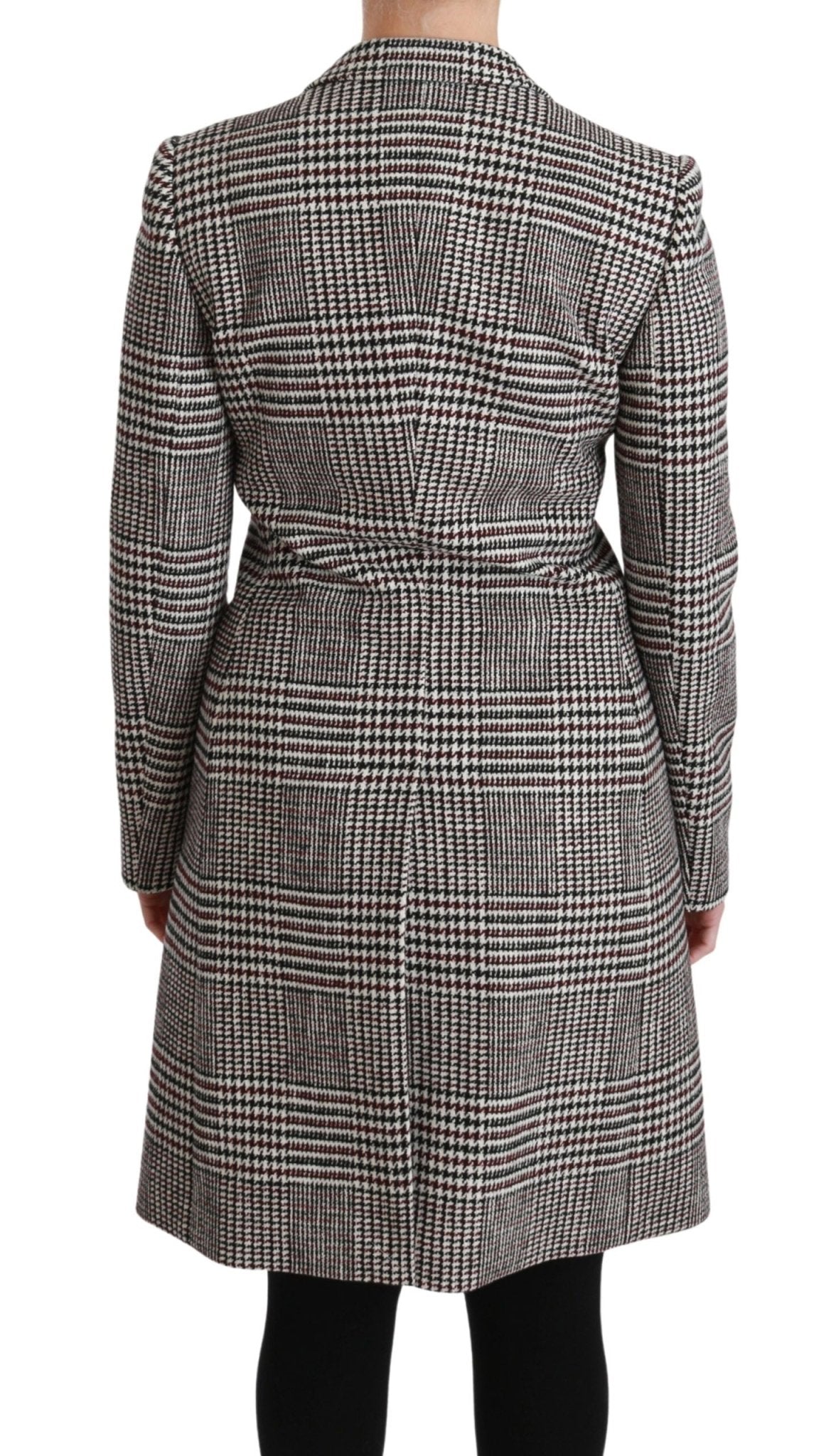Dolce & Gabbana Elegant Multicolor Checked Knee - Length Jacket Coat - Sandy Store ByNet