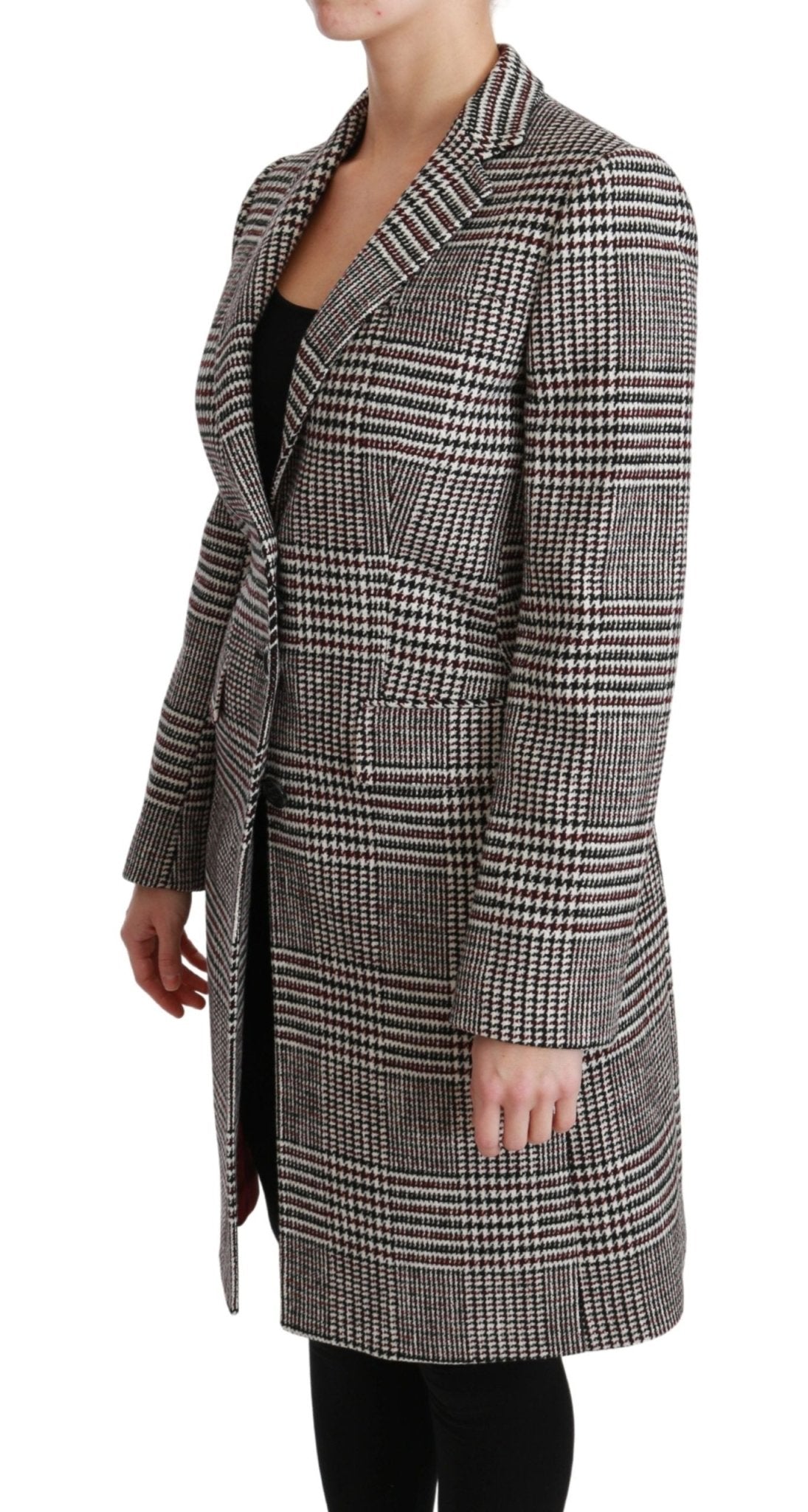 Dolce & Gabbana Elegant Multicolor Checked Knee - Length Jacket Coat - Sandy Store ByNet