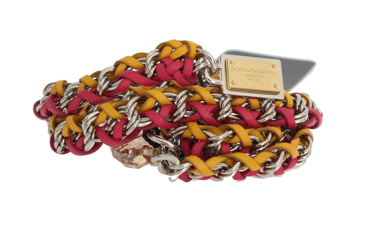 Dolce & Gabbana Elegant Multicolor Crystal - Embellished Belt - Sandy Store ByNet