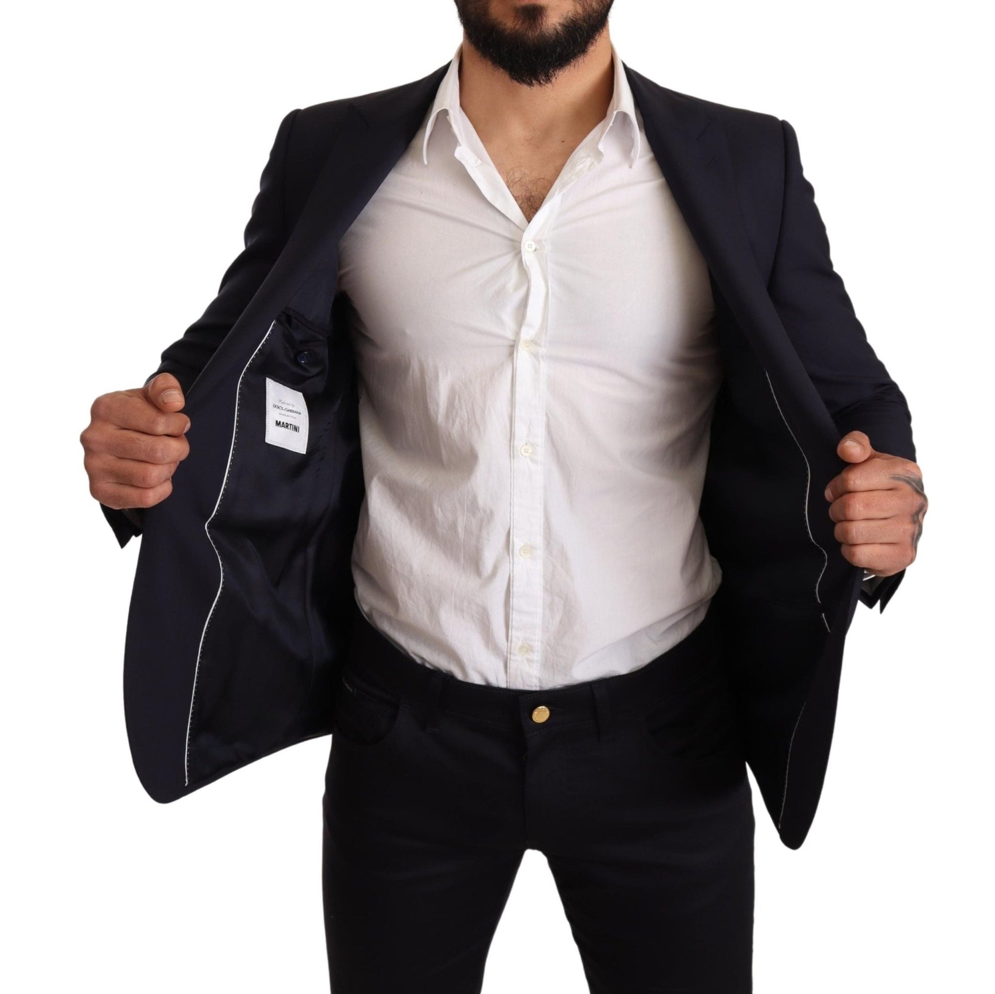 Dolce & Gabbana Elegant Navy Martini Blazer by Renowned Tailors - Sandy Store ByNet