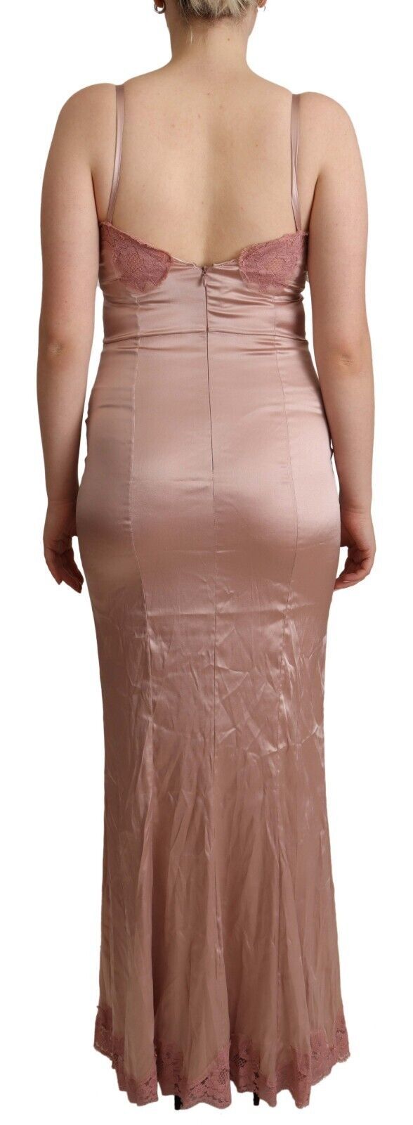 Dolce & Gabbana Elegant Pink Lace Maxi Bodycon Dress - Sandy Store ByNet