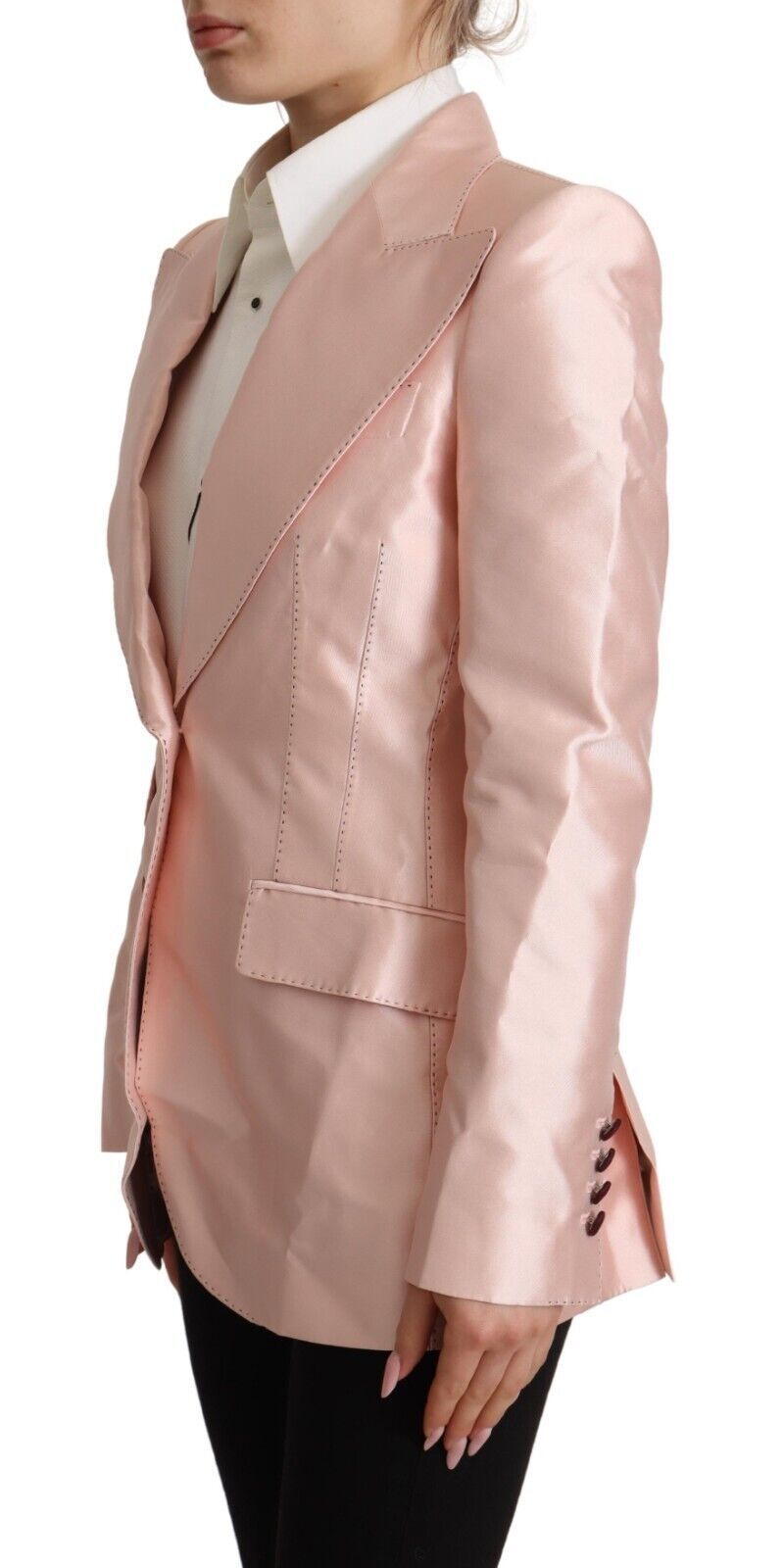 Dolce & Gabbana Elegant Pink Silk Blazer Jacket - Sandy Store ByNet