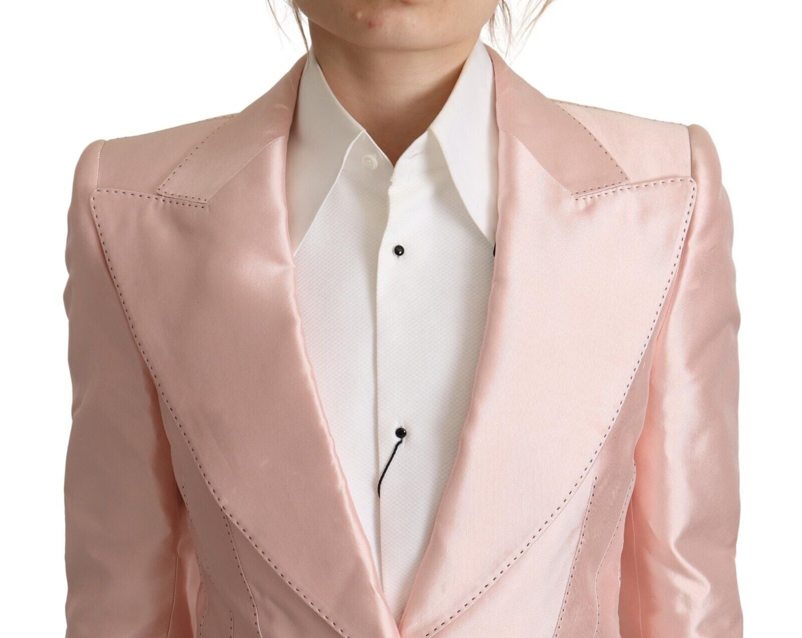 Dolce & Gabbana Elegant Pink Silk Blazer Jacket - Sandy Store ByNet