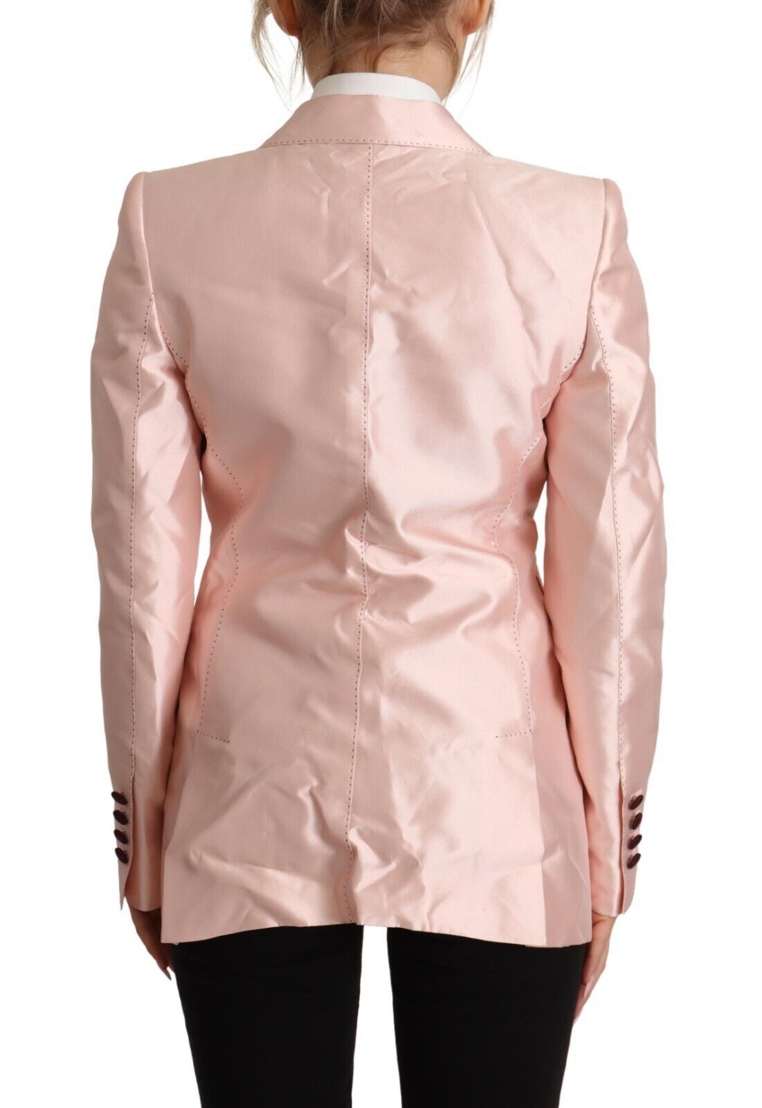 Dolce & Gabbana Elegant Pink Silk Blazer Jacket - Sandy Store ByNet
