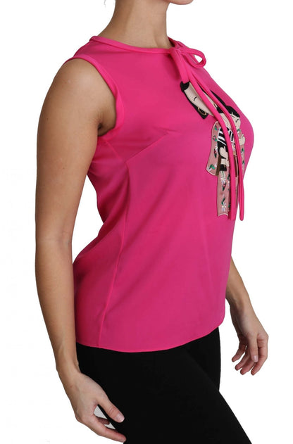 Dolce & Gabbana Elegant Pink Silk Family Tank Top Shirt - Sandy Store ByNet