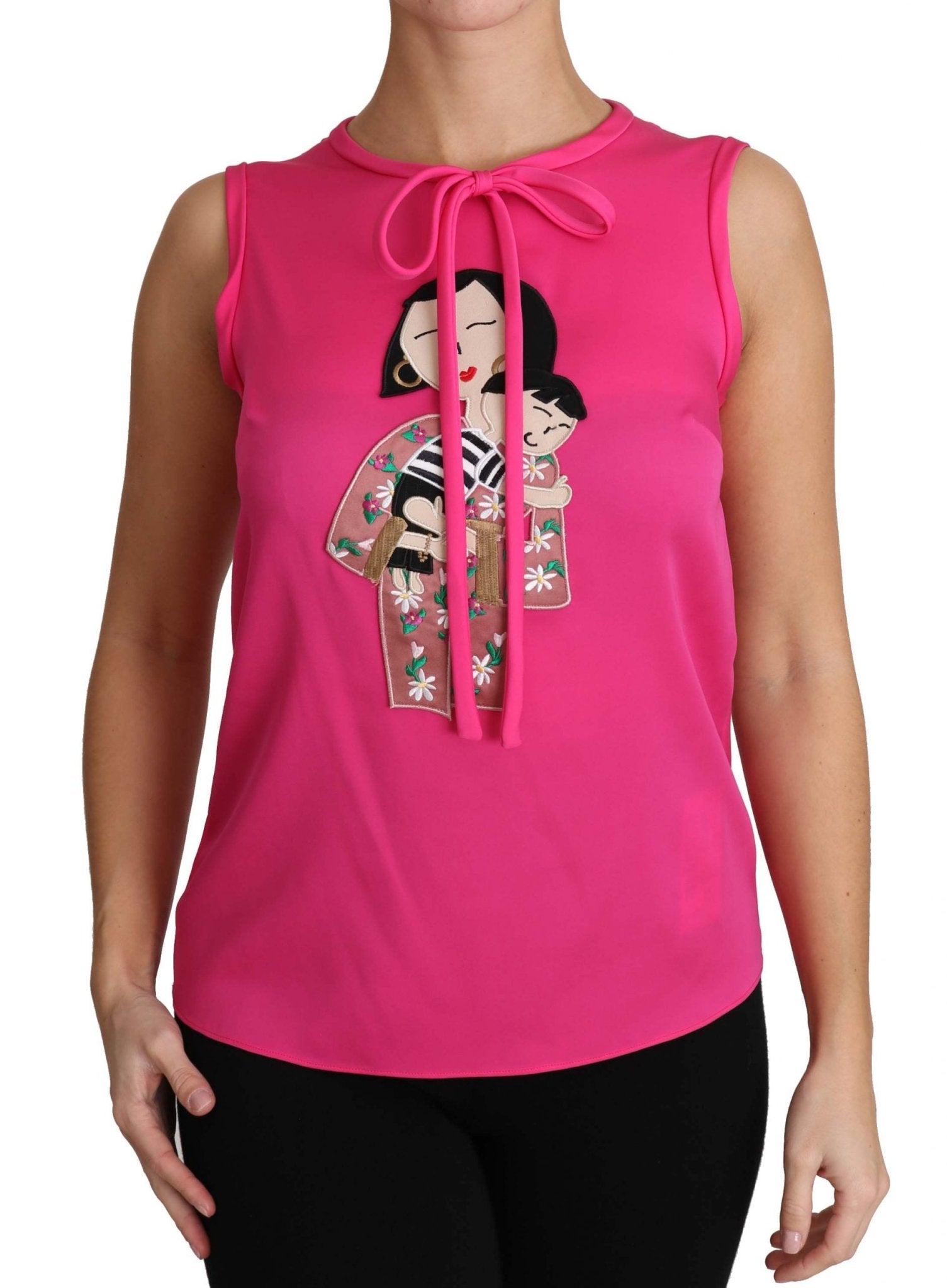 Dolce & Gabbana Elegant Pink Silk Family Tank Top Shirt - Sandy Store ByNet
