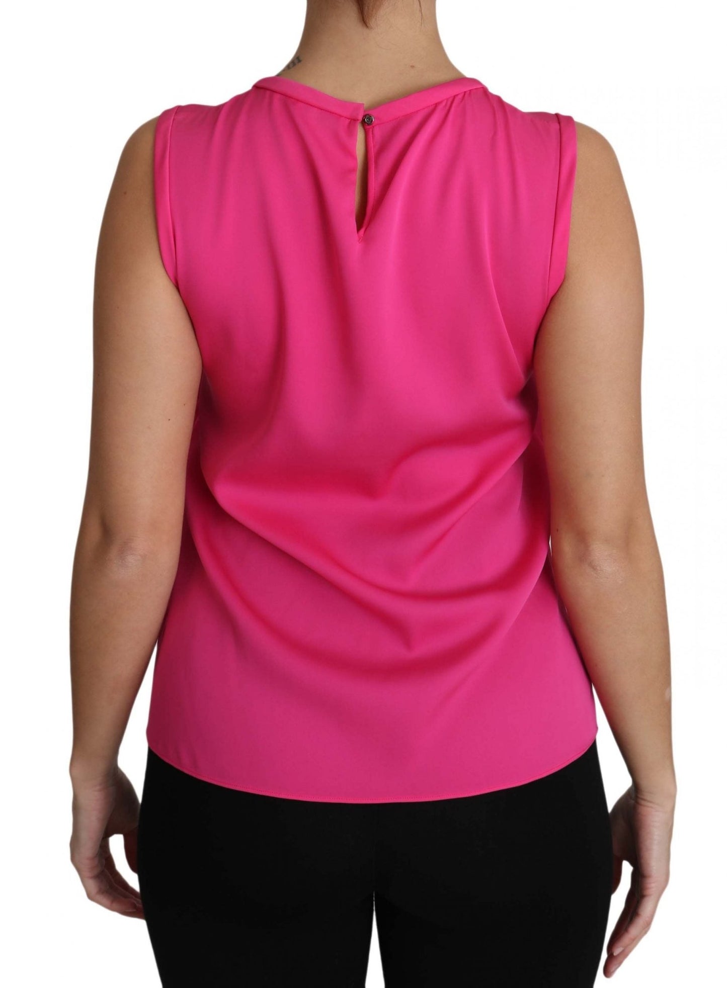 Dolce & Gabbana Elegant Pink Silk Family Tank Top Shirt - Sandy Store ByNet