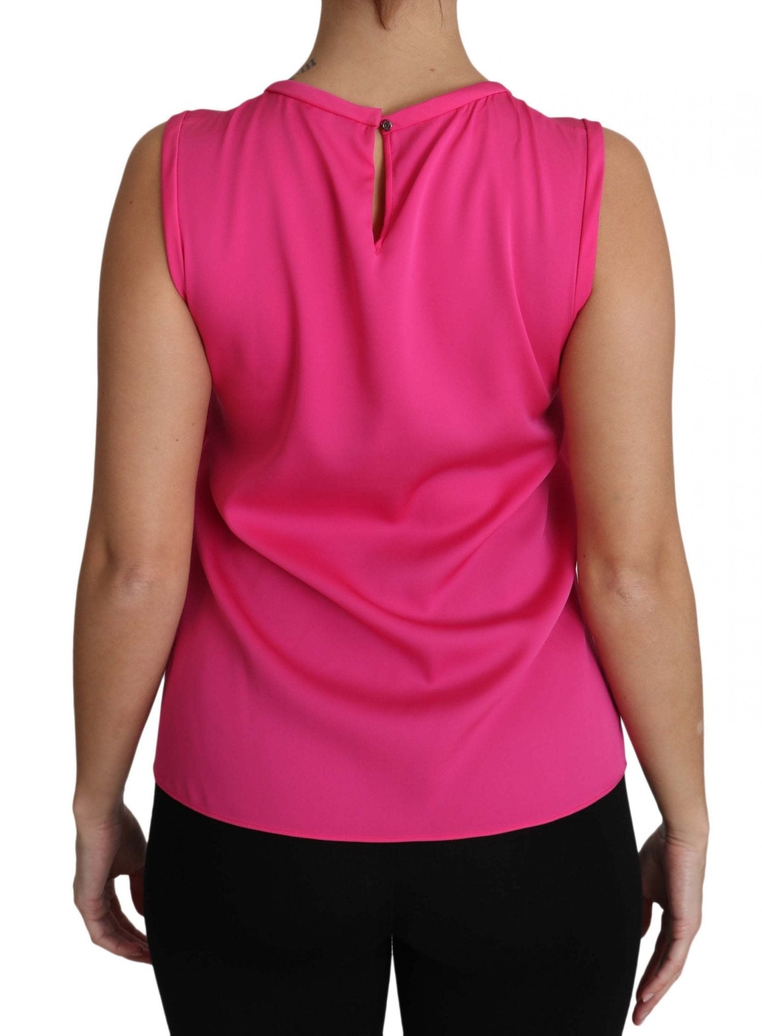 Dolce & Gabbana Elegant Pink Silk Family Tank Top Shirt - Sandy Store ByNet