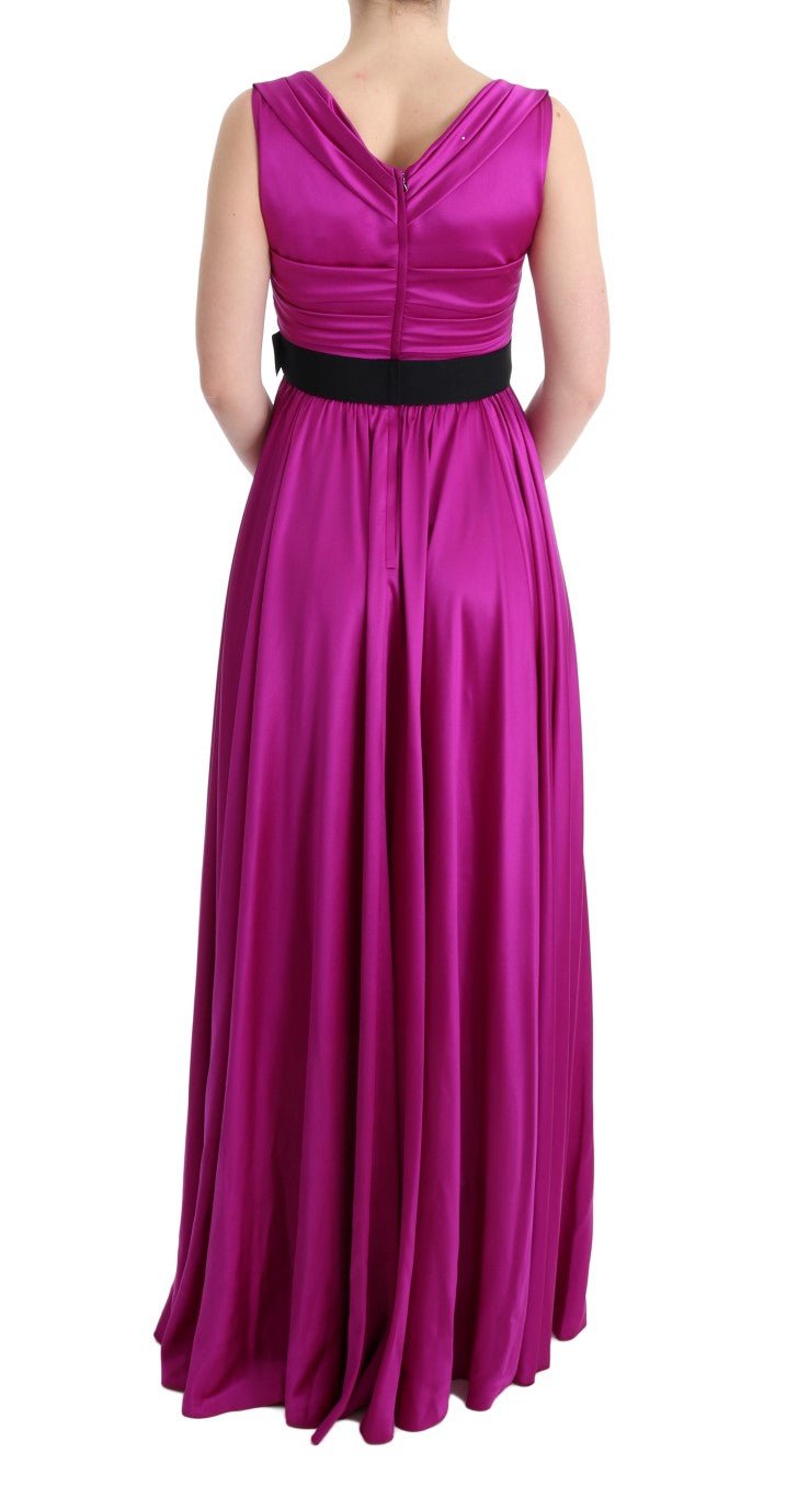 Dolce & Gabbana Elegant Pink Silk Gown Dress - Sandy Store ByNet