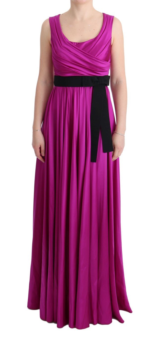 Dolce & Gabbana Elegant Pink Silk Gown Dress - Sandy Store ByNet