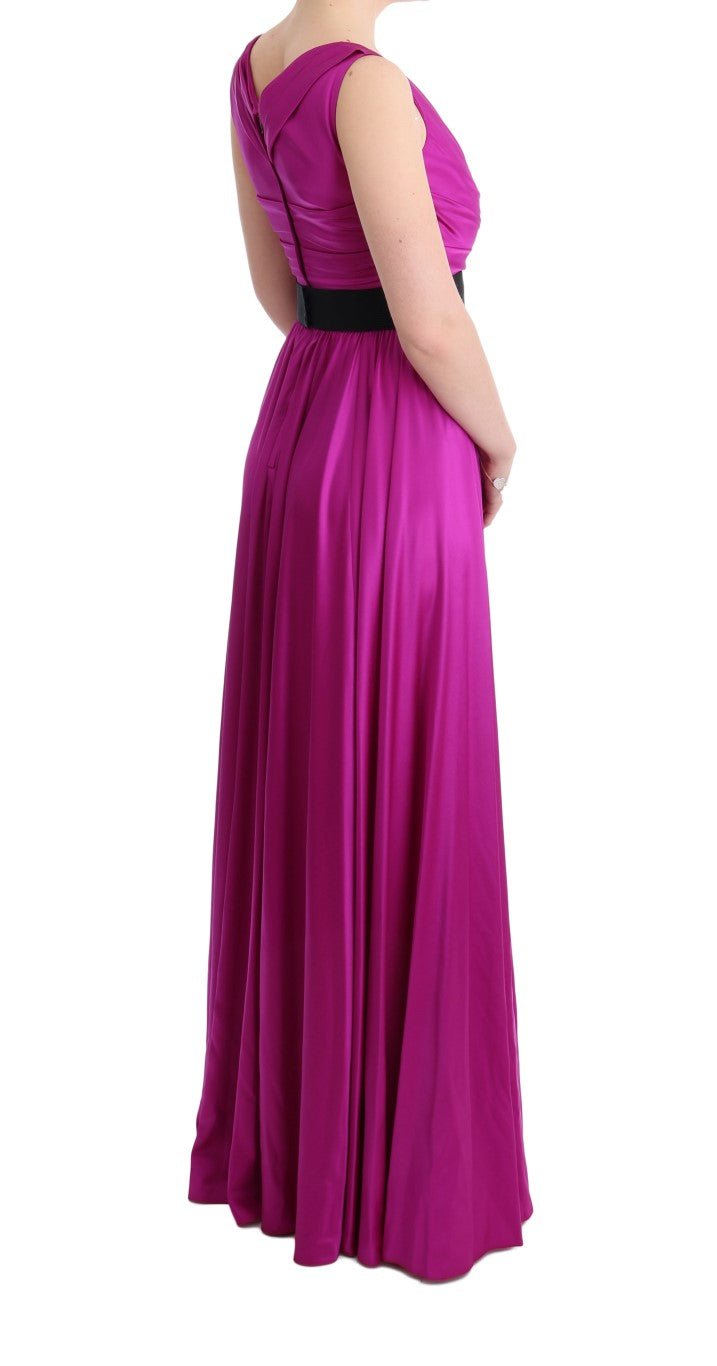 Dolce & Gabbana Elegant Pink Silk Gown Dress - Sandy Store ByNet