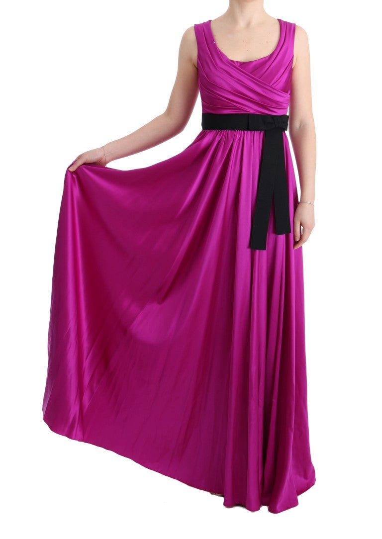 Dolce & Gabbana Elegant Pink Silk Gown Dress - Sandy Store ByNet