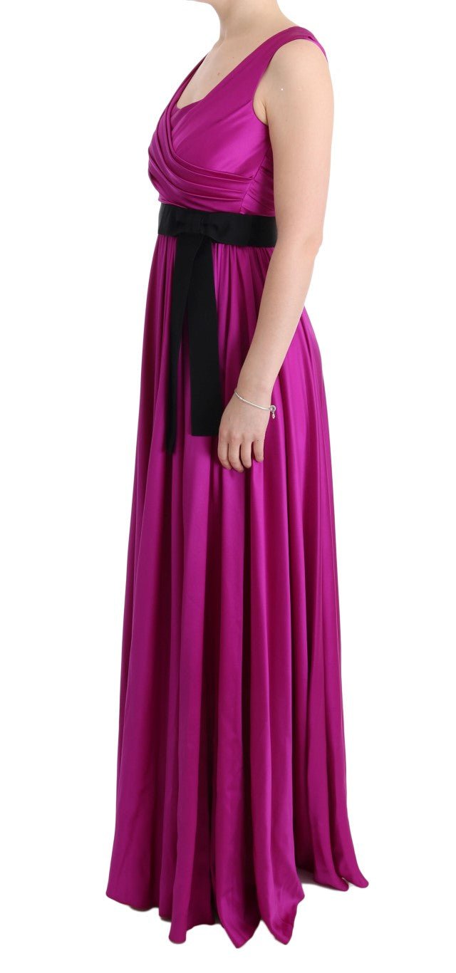 Dolce & Gabbana Elegant Pink Silk Gown Dress - Sandy Store ByNet