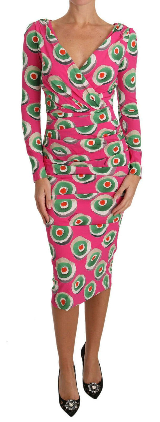 Dolce & Gabbana Elegant Pink Silk Sheath Bodycon Dress - Sandy Store ByNet