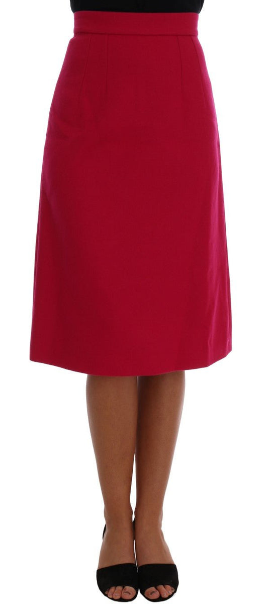 Dolce & Gabbana Elegant Pink Wool A - Line Knee - Length Skirt - Sandy Store ByNet