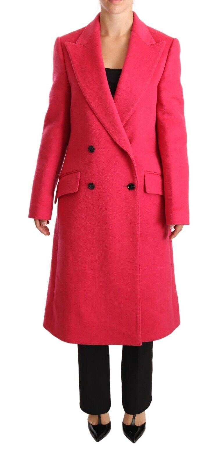 Dolce & Gabbana Elegant Pink Wool - Cashmere Coat - Sandy Store ByNet