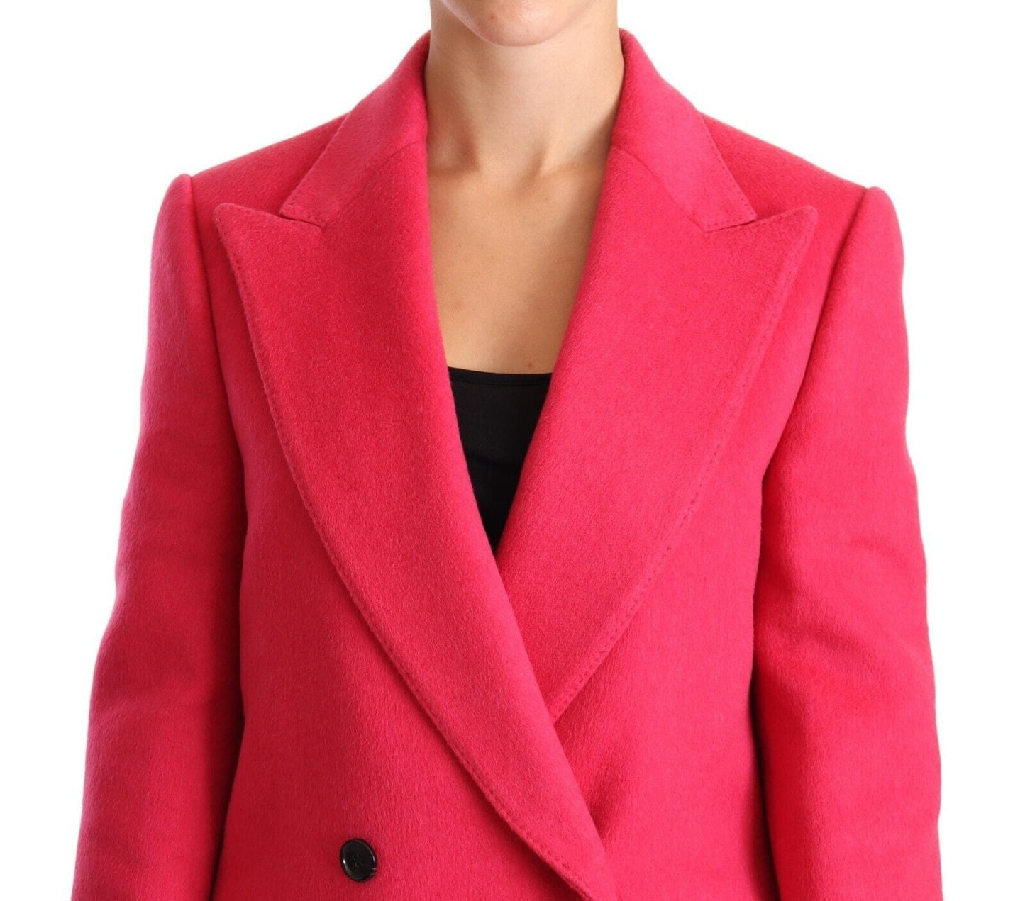 Dolce & Gabbana Elegant Pink Wool - Cashmere Coat - Sandy Store ByNet
