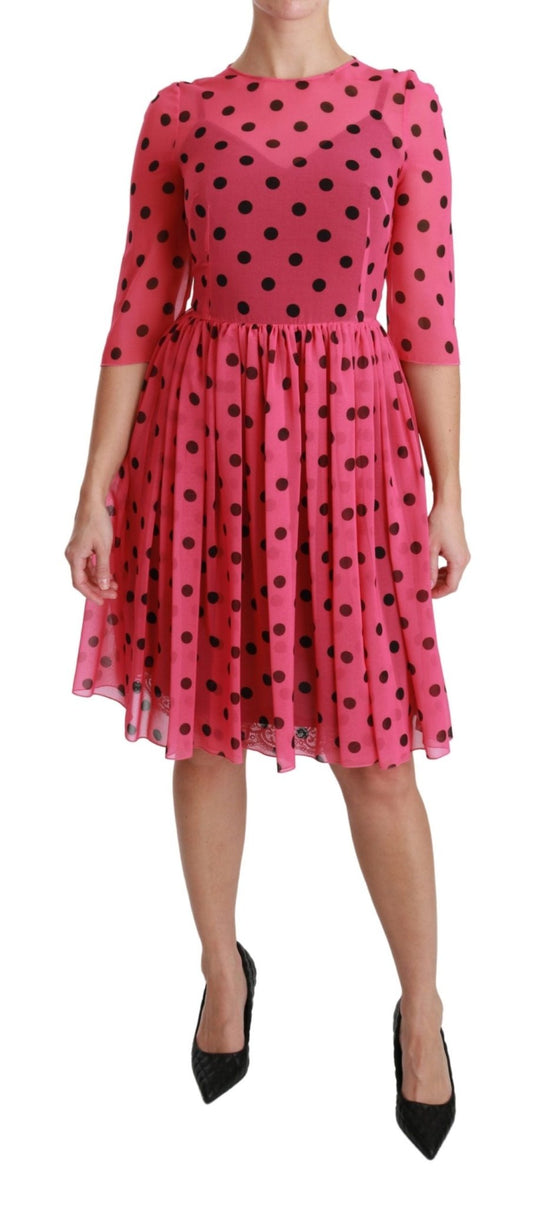 Dolce & Gabbana Elegant Polka Dot A - Line Knee Length Dress - Sandy Store ByNet