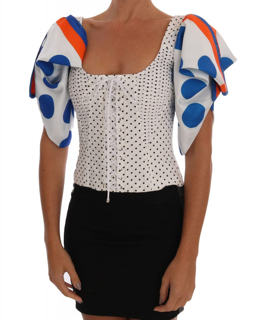 Dolce & Gabbana Elegant Polka Dot Bustier Top - Sandy Store ByNet