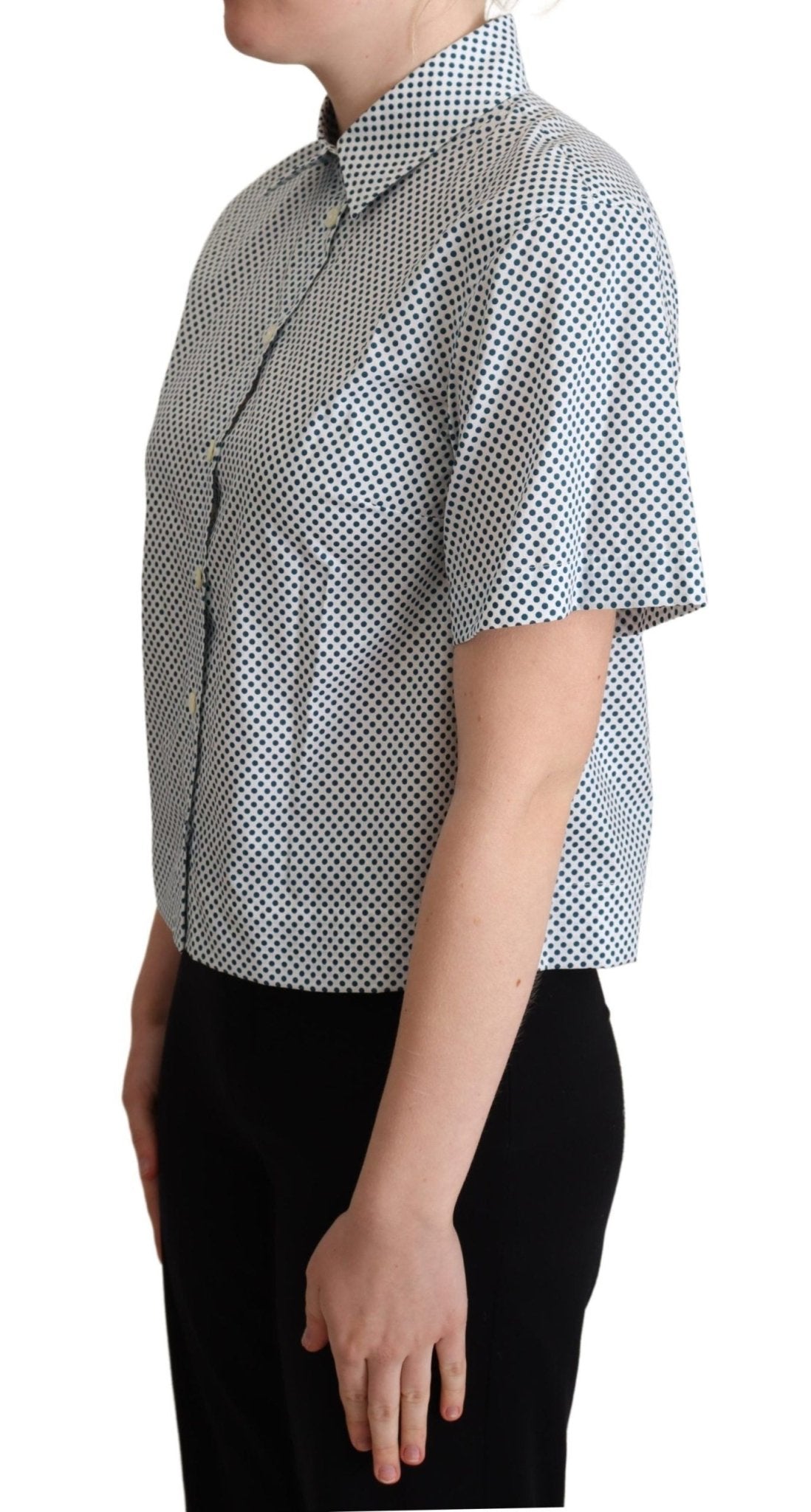 Dolce & Gabbana Elegant Polka Dot Cotton Polo Shirt - Sandy Store ByNet