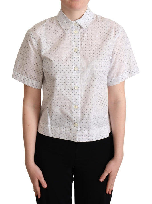 Dolce & Gabbana Elegant Polka Dot Cotton Polo Top - Sandy Store ByNet