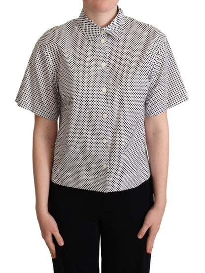 Dolce & Gabbana Elegant Polka Dot Cotton Polo Top - Sandy Store ByNet